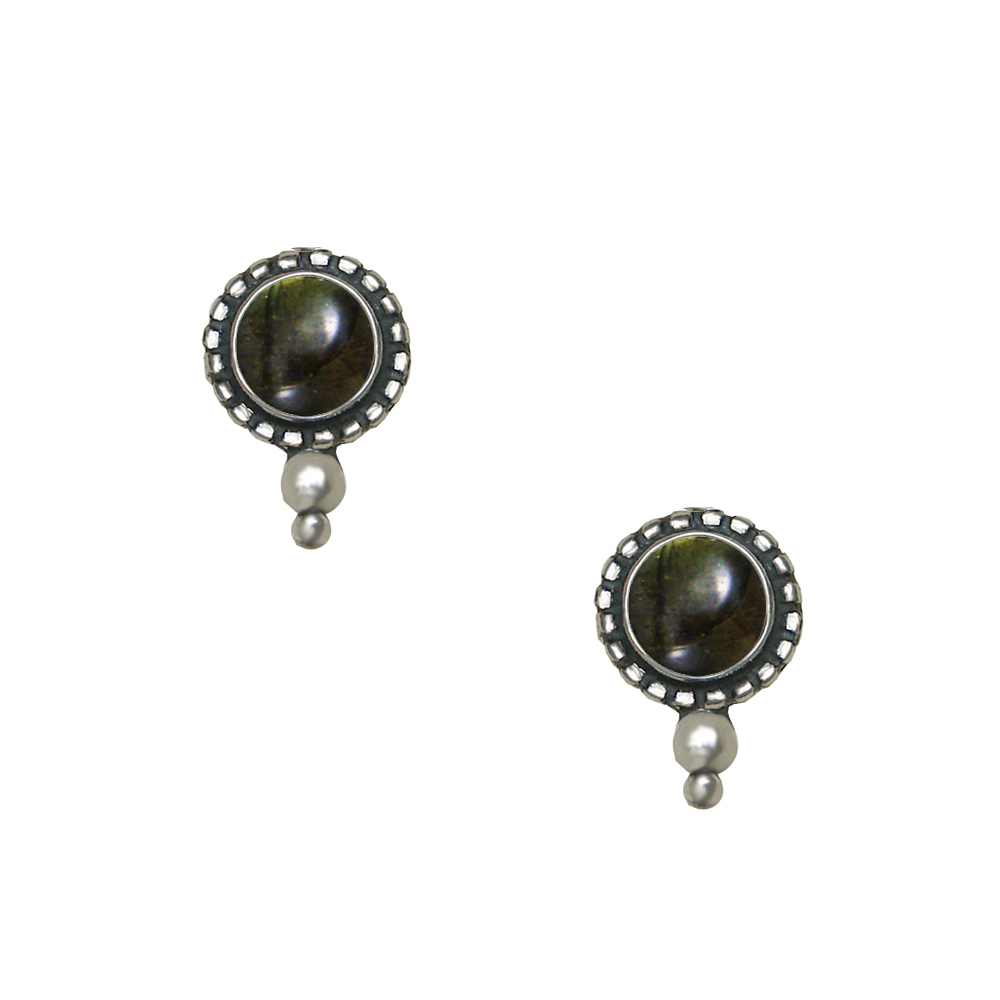 Sterling Silver Little Spectrolite Post Stud Earrings